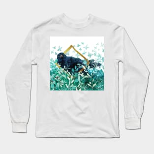 Crow Through the Portal Light Negative Painting Long Sleeve T-Shirt